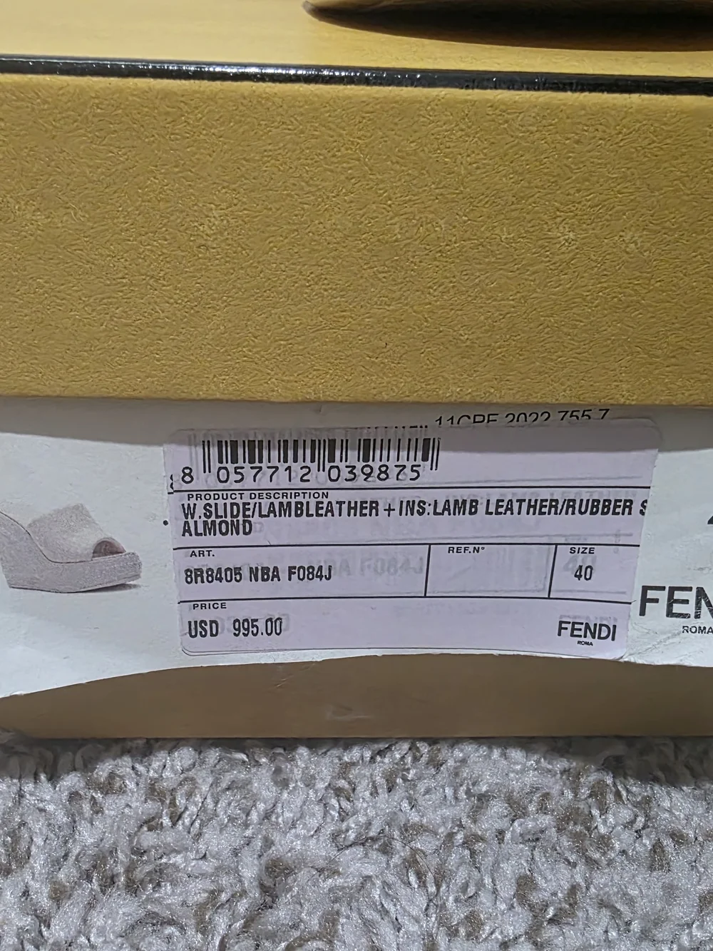 Fendi White Wedge Slide Sandals